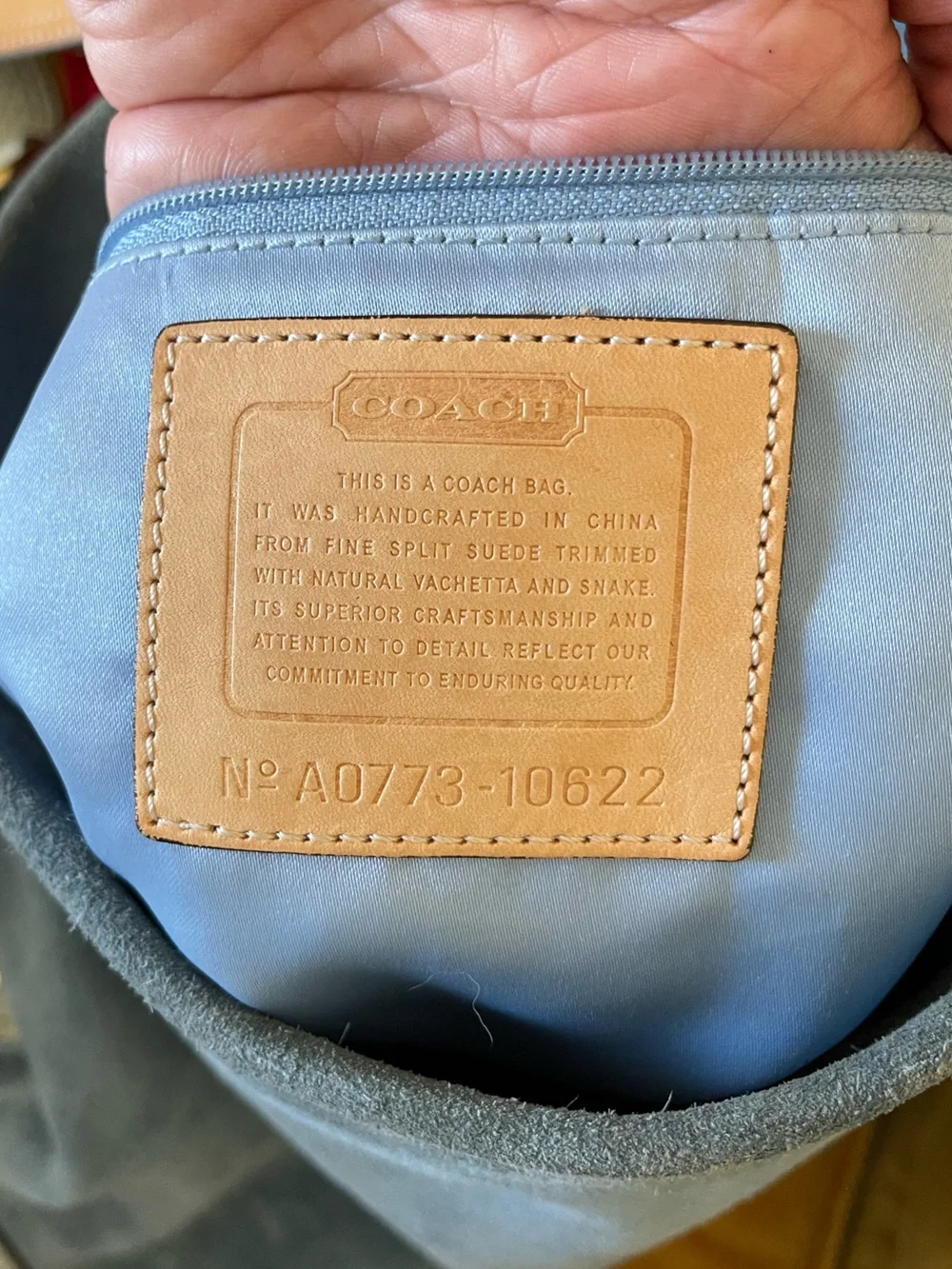 Coach 2007 Limited Edition Carley Hobo in Blue Suede/Snakeskin Leather Strap Bag